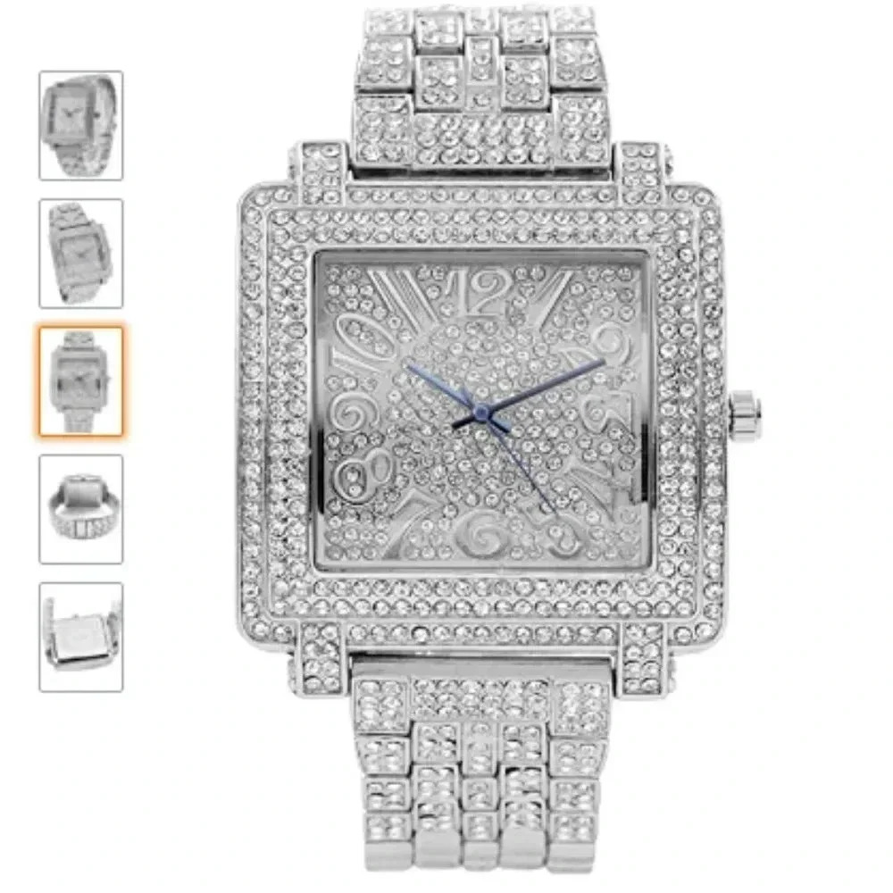 LUXURY SILVER0 BLING WOMENS WATCH